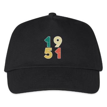 1951 - Jahrgang 1951 - Baujahr 1951 - Kinder Basecap - Schwarz - Vorne