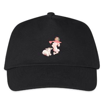 Frohe Ostern Hippie Osterhase Häschen Kinder - Kinder Basecap - Schwarz - Vorne