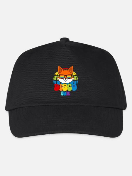 Disco Fox Discokugel Fuchs Sonnenbrille Discofox - Kinder Basecap - Schwarz