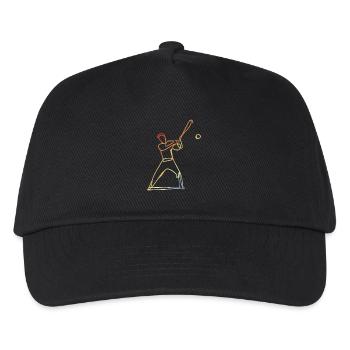 Vintage Baseball Spieler - Kinder Basecap - Schwarz - Vorne