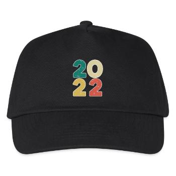 2022 - Jahrgang 2022 - Baujahr 2022 - Kinder Basecap - Schwarz - Vorne