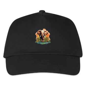 Elefanten Elefant - Kinder Basecap - Schwarz - Vorne