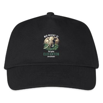 Elefanten Elefant - Kinder Basecap - Schwarz - Vorne
