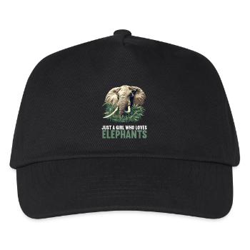 Elefanten Elefant - Kinder Basecap - Schwarz - Vorne