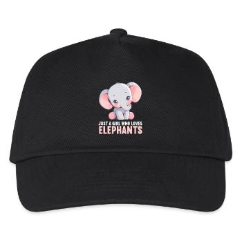 Elefanten Elefant - Kinder Basecap - Schwarz - Vorne