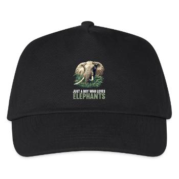 Elefanten Elefant - Kinder Basecap - Schwarz - Vorne