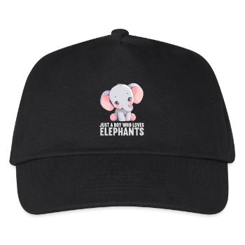 Elefanten Elefant - Kinder Basecap - Schwarz - Vorne