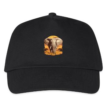 Elefanten Elefant - Kinder Basecap - Schwarz - Vorne