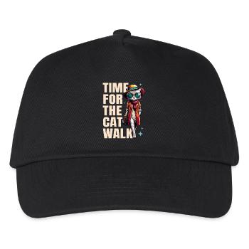 Cat Runway Mode « C’est l’heure du défilé » - Casquette de baseball Enfant - noir - Devant