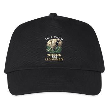 Elefanten Elefant - Kinder Basecap - Schwarz - Vorne