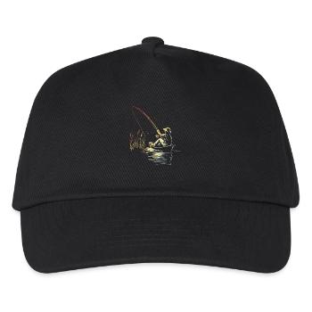 Retro Fishing Sketch - Kids’ Baseball Cap - black - Front