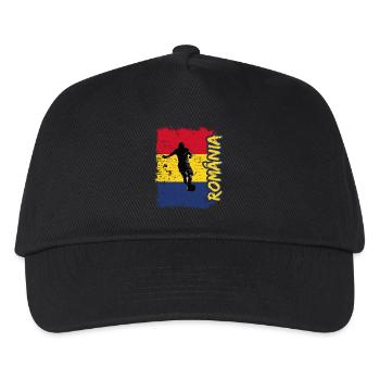 Rumänien Fußball - Kinder Basecap - Schwarz - Vorne