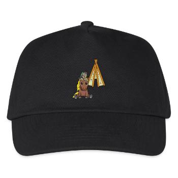 Hippie Tipi Pony Pferd Pferde Hippies Kinder Kind - Kinder Basecap - Schwarz - Vorne