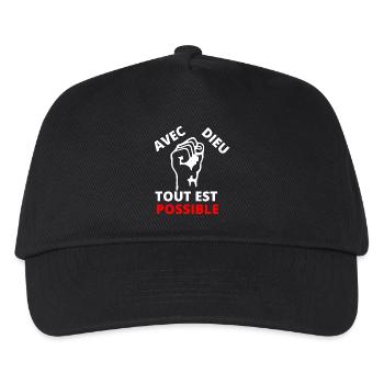 Poing revendicatif inspirant message de solidarité - Casquette de baseball Enfant - noir - Devant