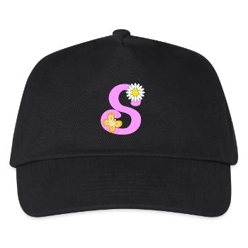 S Buchstabe - Kinder Basecap - Schwarz - Vorne