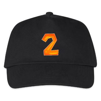Zwei - 2 - Nummer Zahl - Kinder Basecap - Schwarz - Vorne