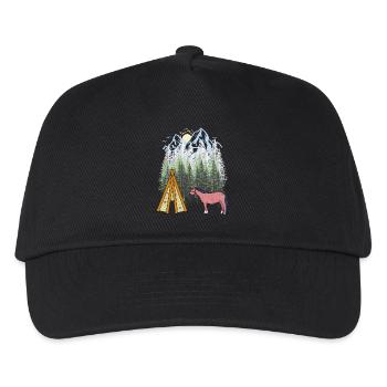 Schamanen Pferd Tipi Gebirge Berge Wald Natur USA - Kinder Basecap - Schwarz - Vorne