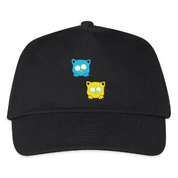 Tierheim Tierfreund Tierschutz Katzen Ukraine - Kinder Basecap - Schwarz - Vorne