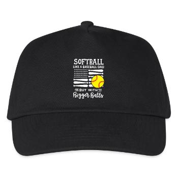 Softball Softball Papa - Kinder Basecap - Schwarz - Vorne
