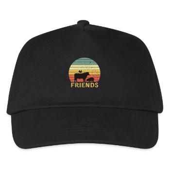 Bauernhoftier Freundschaft Design - Kinder Basecap - Schwarz - Vorne