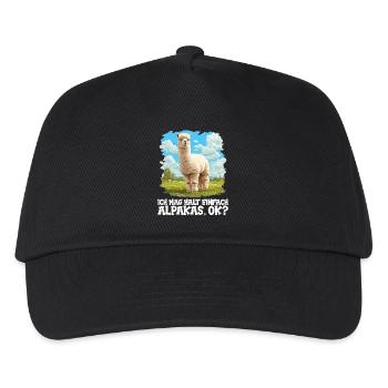 Alpaga Alpagas Alpaga - Casquette de baseball Enfant - noir - Devant