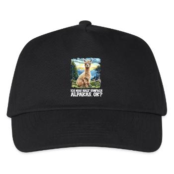 Alpaga Alpagas Alpaga - Casquette de baseball Enfant - noir - Devant