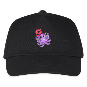 9th Birthday Motif Octopus - Nine Years Old - Kids’ Baseball Cap - black - Front