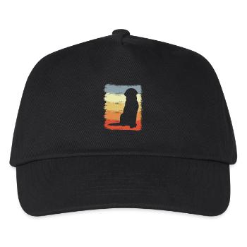 Hund Zeichnung Vintage Look - Kinder Basecap - Schwarz - Vorne