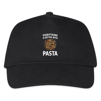 Alles Ist Besser Mit Pasta - Kinder Basecap - Schwarz - Vorne