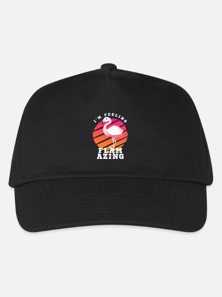 Flamingo Sonnenuntergang Retro Lustiges Zitat - Kinder Basecap - Schwarz