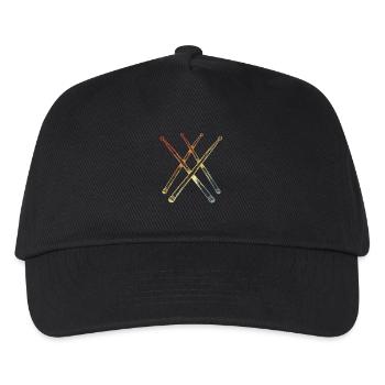Retro Drumsticks Sketch - Kids’ Baseball Cap - black - Front
