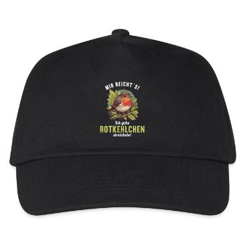 Robin Rotkehlchen - Kinder Basecap - Schwarz - Vorne