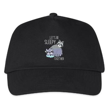 Sleeping Sleepy Tired Raccoon - Kids’ Baseball Cap - black - Front