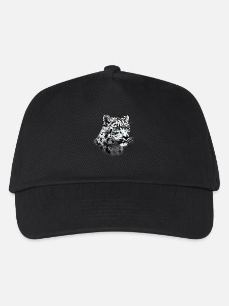 Snow Leopard Schneeleoparden Schneeleopard - Kinder Basecap - Schwarz