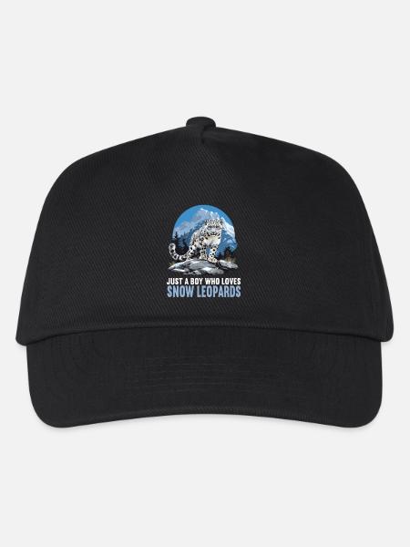 Snow Leopard Schneeleoparden Schneeleopard - Kinder Basecap - Schwarz