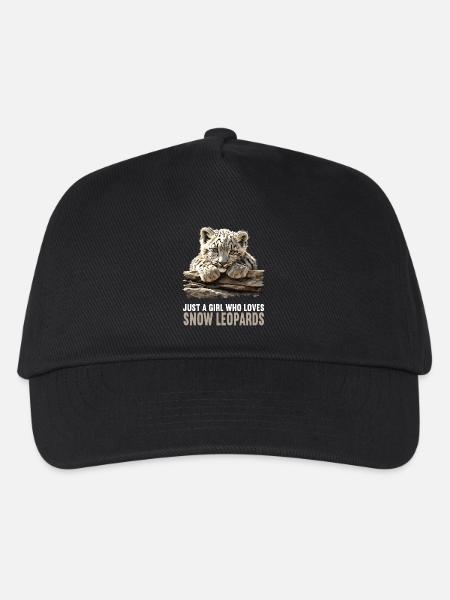 Snow Leopard Schneeleoparden Schneeleopard - Kinder Basecap - Schwarz
