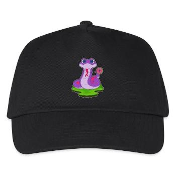 Schlange Donut - Kinder Basecap - Schwarz - Vorne