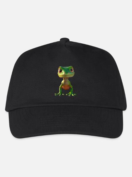 Gecko Eidechse Reptil Geckos Echse Leguan Gekko - Kinder Basecap - Schwarz