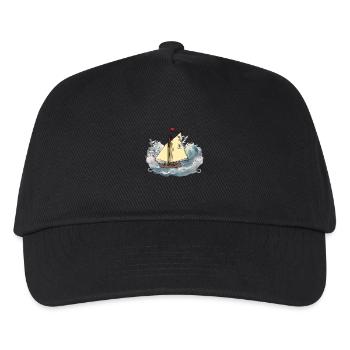 Schiff Schiffe Segelschiff Segler Yolle Käpten See - Kinder Basecap - Schwarz - Vorne