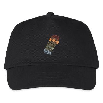 Dessin au trait de skateboard vintage - Casquette de baseball Enfant - noir - Devant