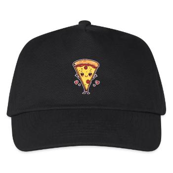 Pizza Cartoon Look - Kids’ Baseball Cap - black - Front