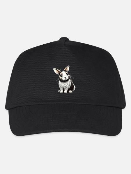 Adorable bunny illustration - Kids’ Baseball Cap - black