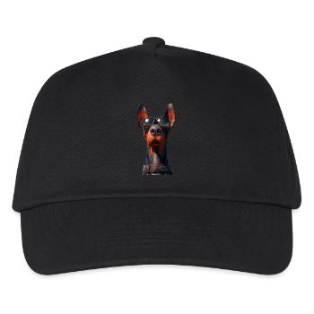 Dobermann Hunde Motiv Wachhund Stolze Dobermänner - Kinder Basecap - Schwarz - Vorne