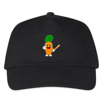 Karotte Baseball Baseballschläger - Kinder Basecap - Schwarz - Vorne