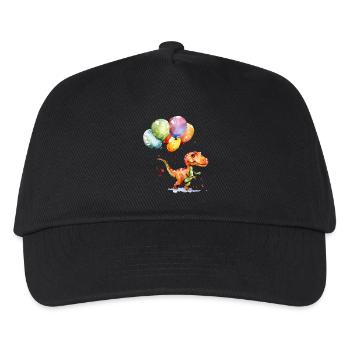 Saurier mit Luftballon - Kinder Basecap - Schwarz - Vorne
