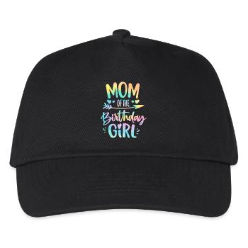 Mom of the Birthday Girl Tie Dye Colorful Bday Mom - Kids’ Baseball Cap - black - Front