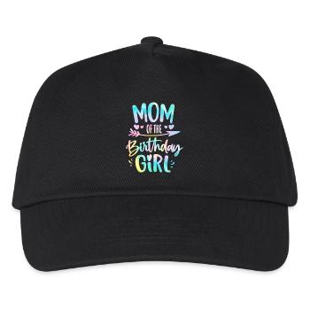 Mom of the Birthday Girl Tie Dye Colorful Bday Mom - Kids’ Baseball Cap - black - Front