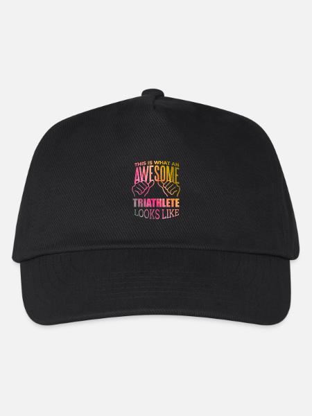 Triathlon-Triathlon-Triathlon - Kinder Basecap - Schwarz