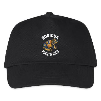 Boricua Puerto Rico Coqui Puerto Rican - Kinder Basecap - Schwarz - Vorne