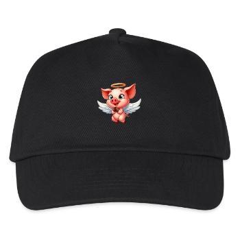 Ange cochon avec des ailes et une auréole - Casquette de baseball Enfant - noir - Devant